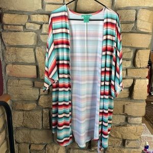 Cowgirl Tuff SERAPE STRIPE FLOWY-LUX COVER-UP